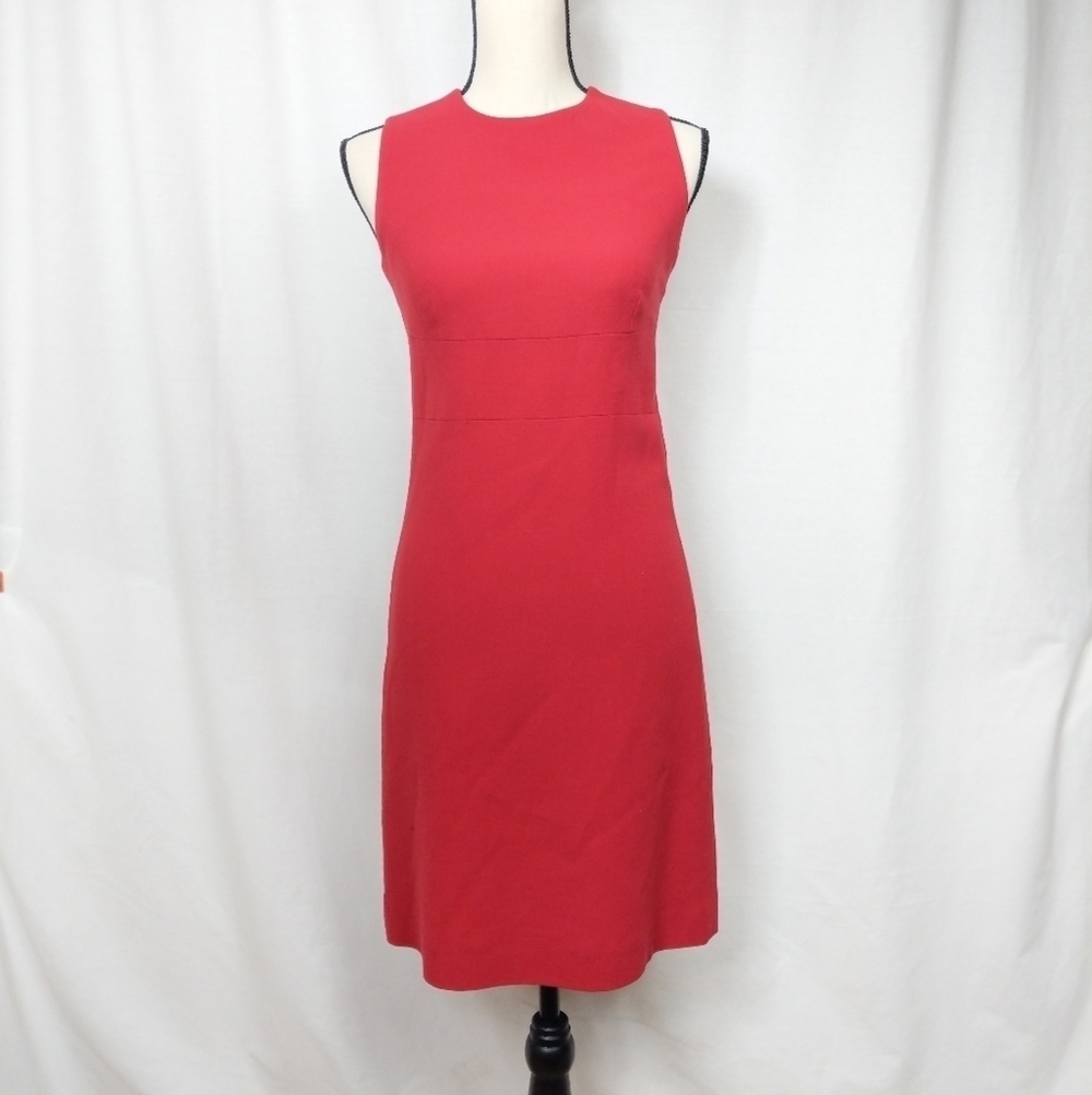 Ann Taylor Red Wool Sleeveless Dress & Jacket 4 - Picture 3 of 8